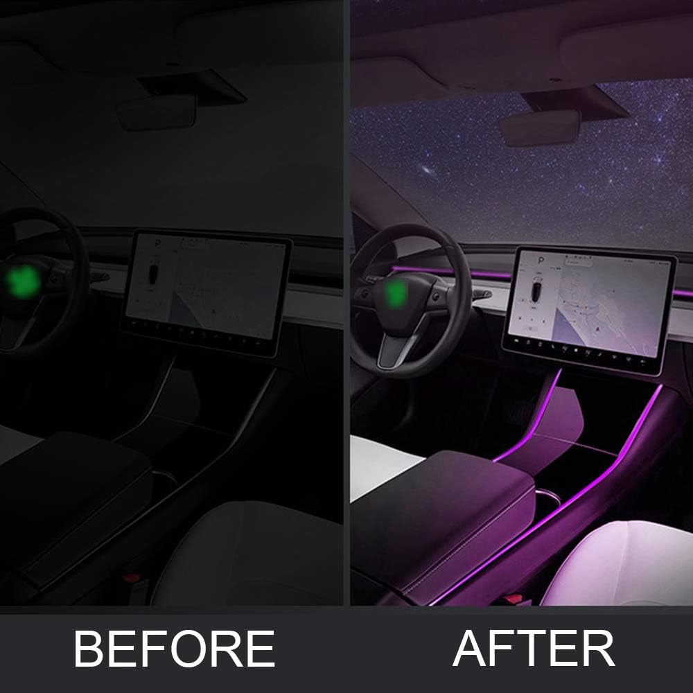 Tesla Model 3 Model Y Neon Light Tubes RGB Interior LED Strip Lights with App Controller