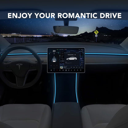 Tesla Model 3 Model Y Neon Light Tubes RGB Interior LED Strip Lights with App Controller