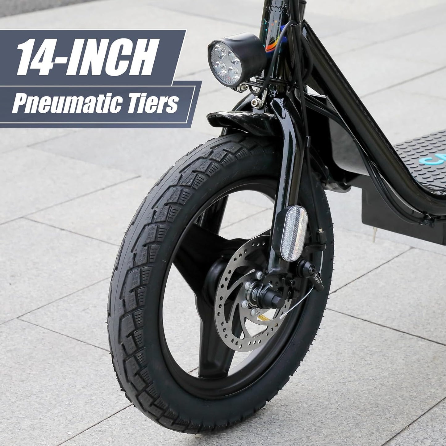 Electric Scooter with Seat, Max 30Miles Ranges & 20Mph, 500/800/1200W Motor, 14" Tire Foldable E-Scooter for Commuting with Basket, Dual Braking Dual Suspension, 300Lbs Max Load