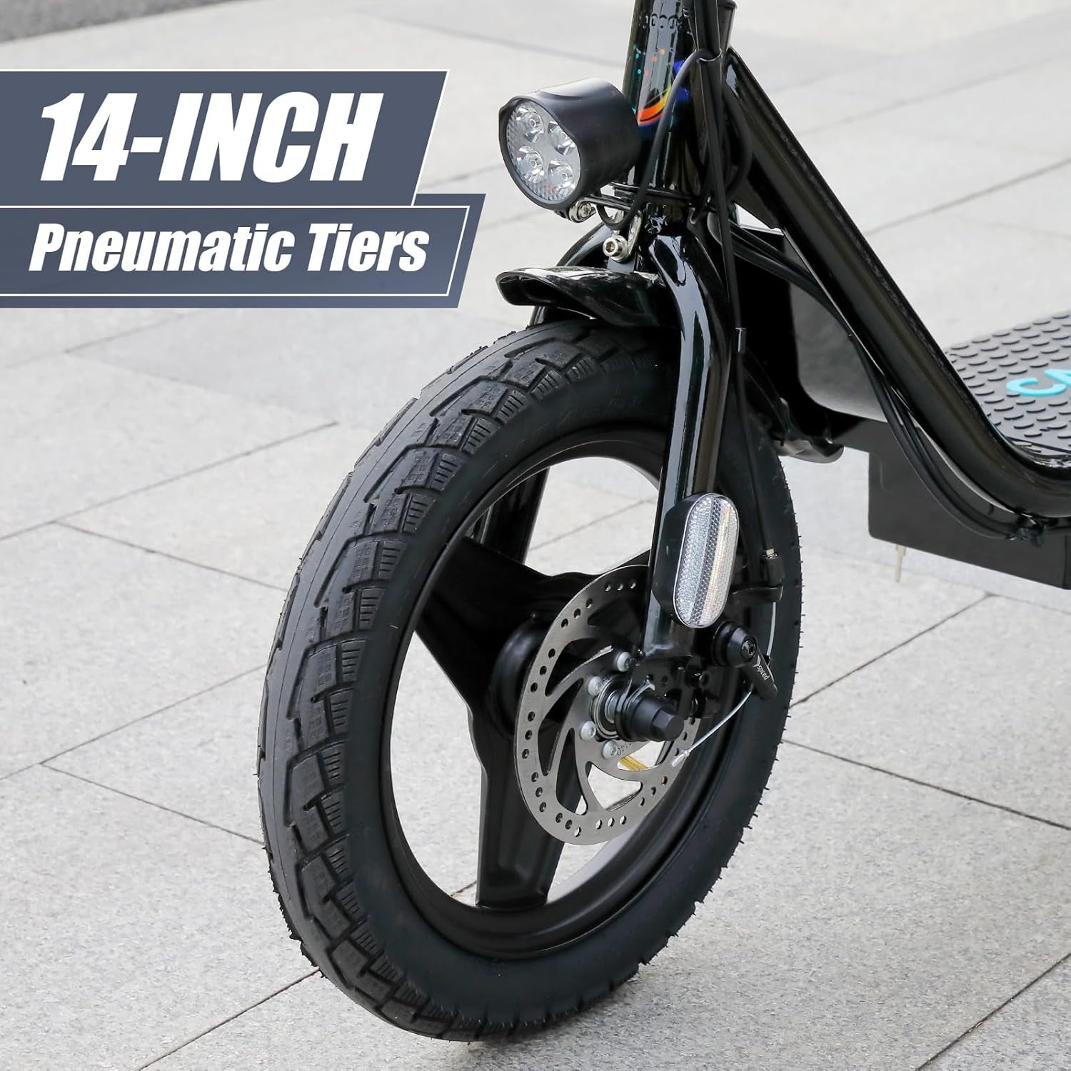 Electric Scooter with Seat, Max 30Miles Ranges & 20Mph, 500/800/1200W Motor, 14" Tire Foldable E-Scooter for Commuting with Basket, Dual Braking Dual Suspension, 300Lbs Max Load